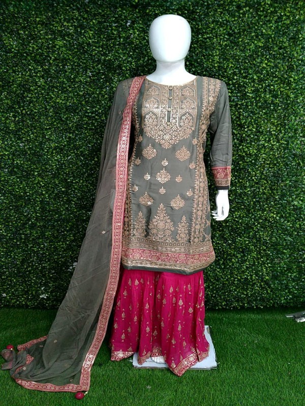 Sharara Suit with hand embroidery