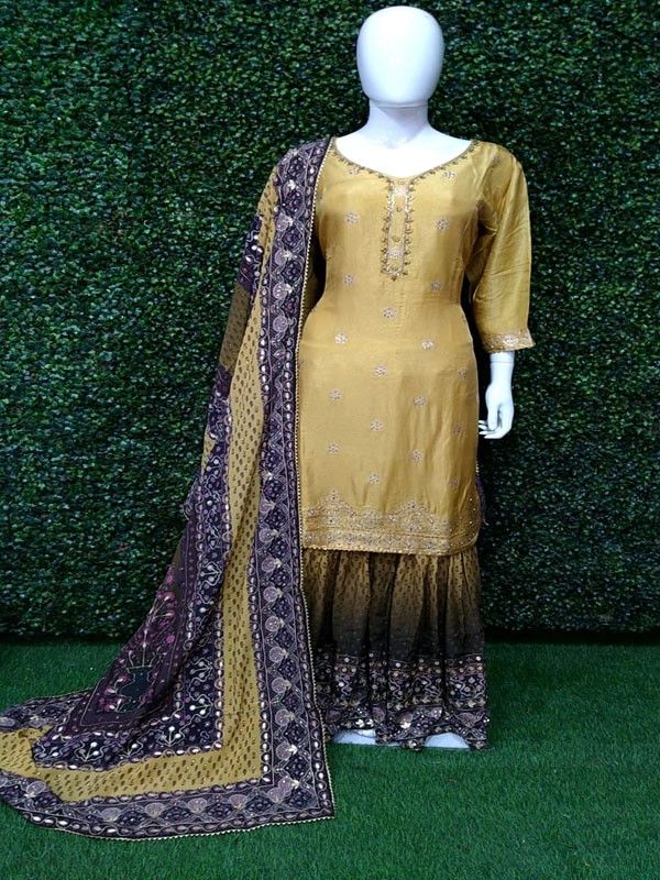 Sharara Suit with Hand Embroidery